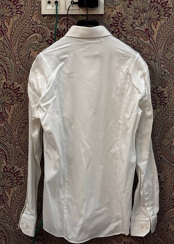 Düğmeli Beyaz Slim Fit Erkek Gömlek - Görsel 6