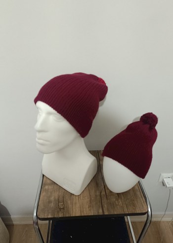 Bordo Kadın Örgü Bere - Görsel 2