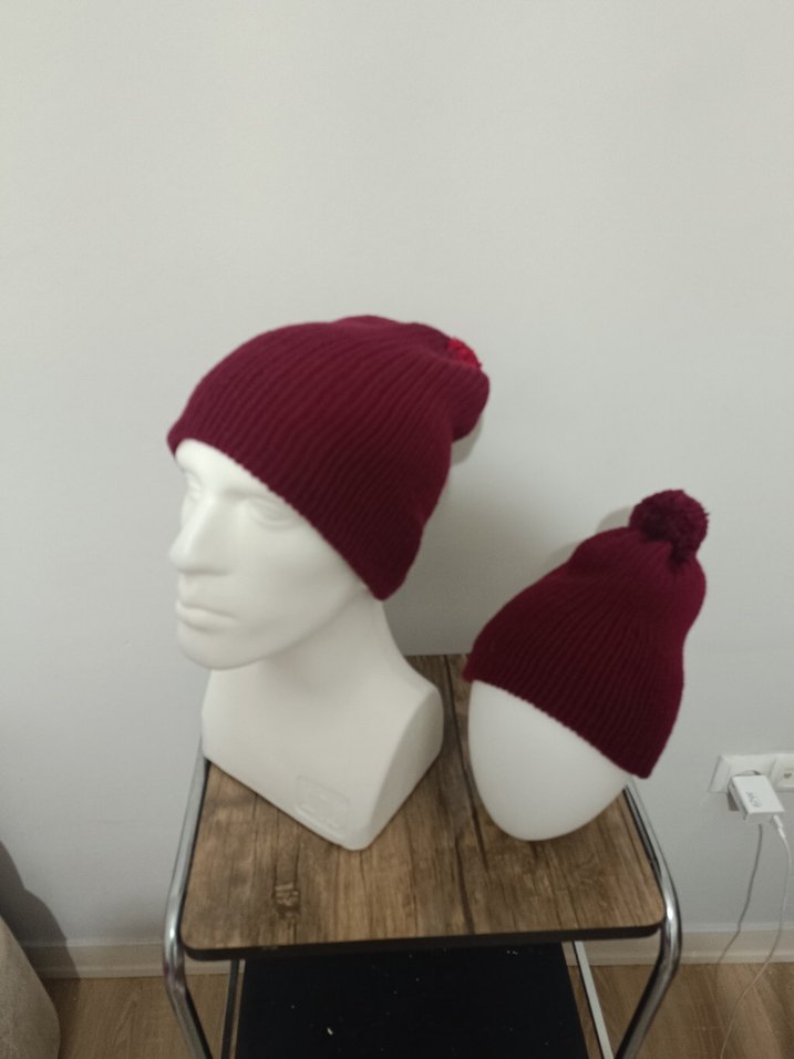 Bordo Kadın Örgü Bere - Görsel 2