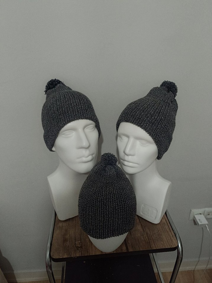 Gri Örgü Kadın Bere - Görsel 2