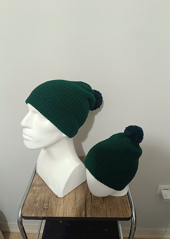 Kadın Koyu Yeşil Örgü Bere - Görsel 2