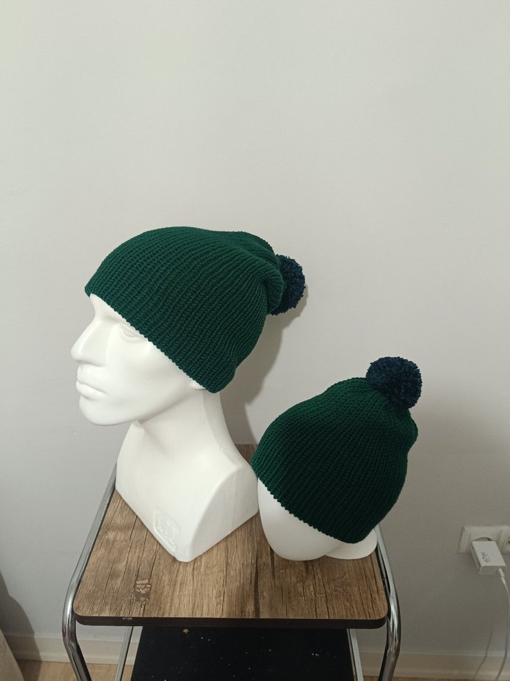 Kadın Koyu Yeşil Örgü Bere - Görsel 2