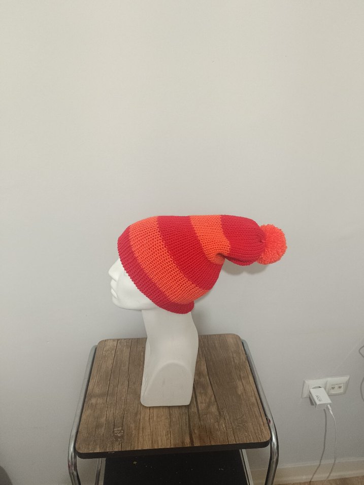 Kadın Kırmızı Örgü Bere - Görsel 2