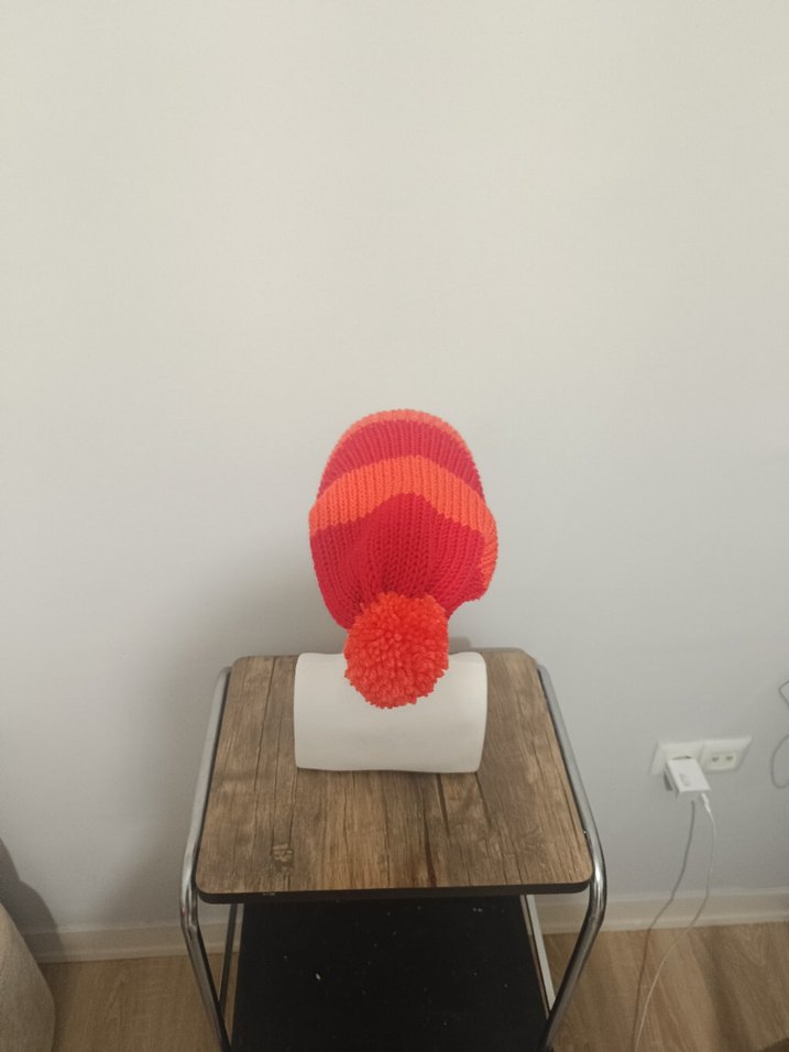 Kadın Kırmızı Örgü Bere - Görsel 3