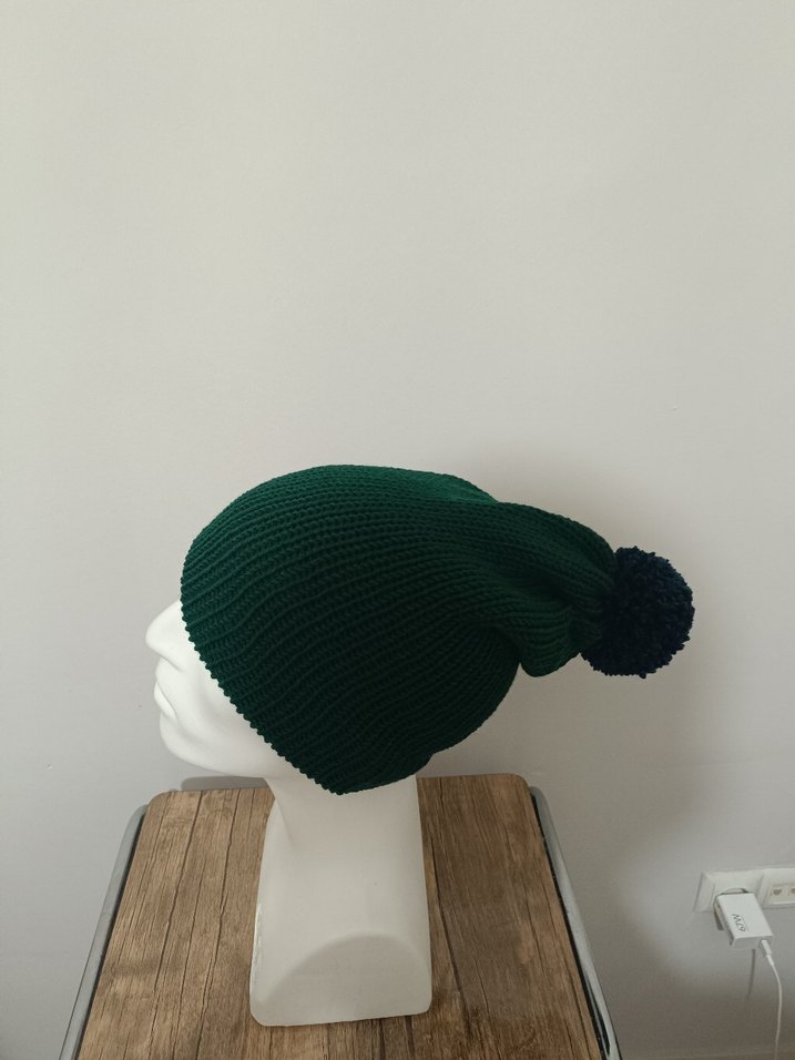 Kadın Yeşil Örgü Bere - Görsel 2