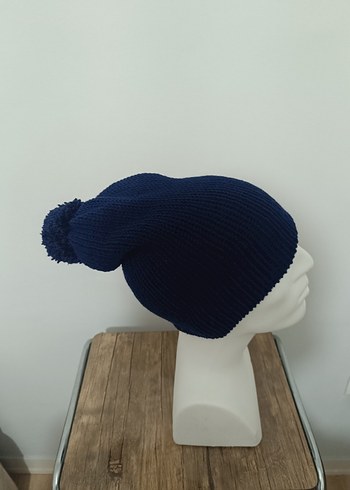 Kadın Lacivert Örgü Bere - Görsel 3