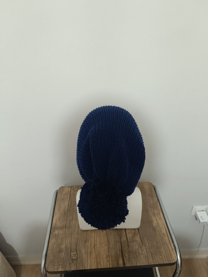 Kadın Lacivert Örgü Bere - Görsel 4