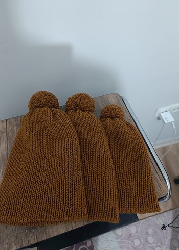 Kadın Bohem Örgü Kahverengi Bere - Görsel 2