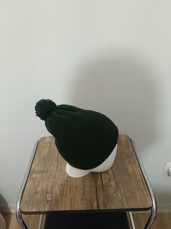 Kadın Yeşil Örgü Bere - Görsel 2