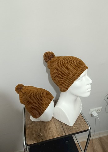 Kadın Örgü Bere Ponponlu Bej - Görsel 2