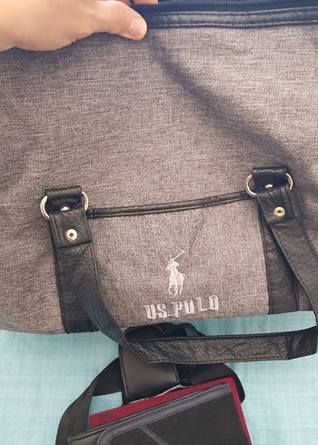 U.S Polo Assn. US Polo gri baskılı bebek çantası