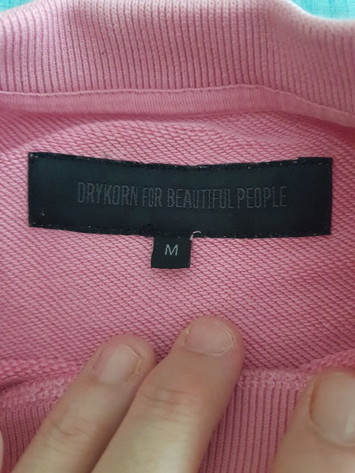 Pembe Kadın Sweatshirt Bisiklet Yaka Rahat Kesim - Görsel 3