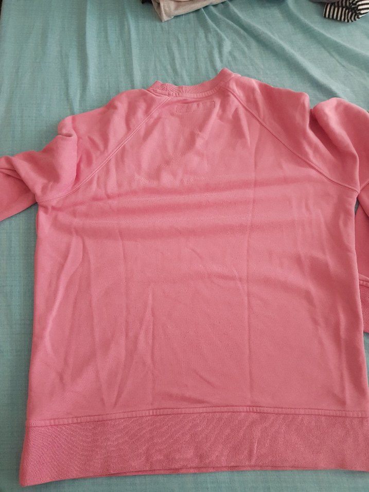 Pembe Kadın Sweatshirt Bisiklet Yaka Rahat Kesim - Görsel 4