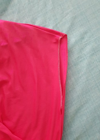 Pembe Drapeli Uzun Kadın Elbise - Görsel 5