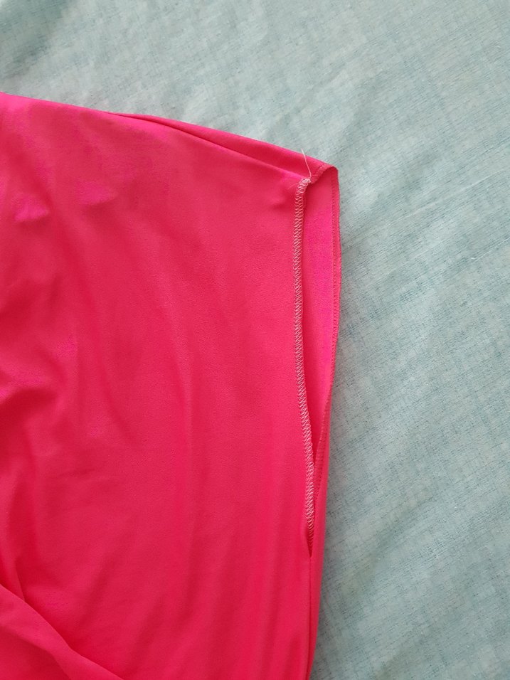 Pembe Drapeli Uzun Kadın Elbise - Görsel 5