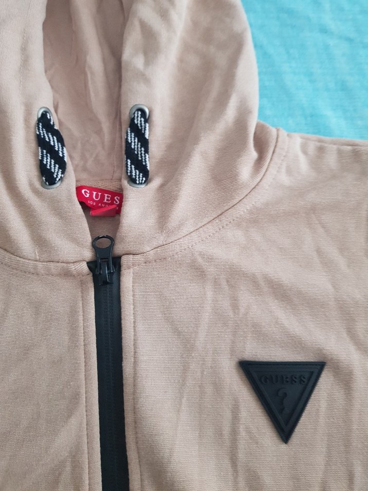 Bej Kapüşonlu Fermuarlı sweat - Görsel 2