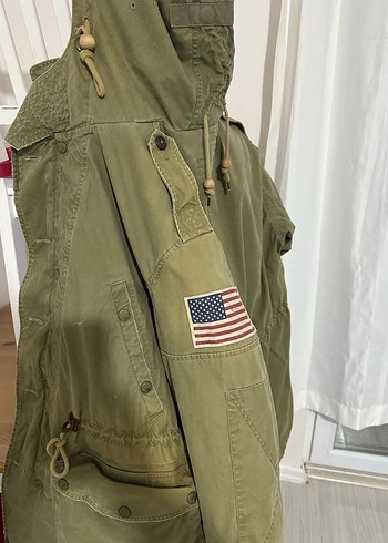 Vintage Erkek Ceket Amerikan Bayrak Rozeti - Görsel 17