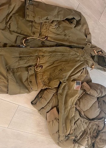 Vintage Erkek Ceket Amerikan Bayrak Rozeti - Görsel 7