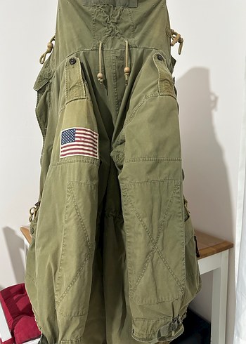 Vintage Erkek Ceket Amerikan Bayrak Rozeti - Görsel 16