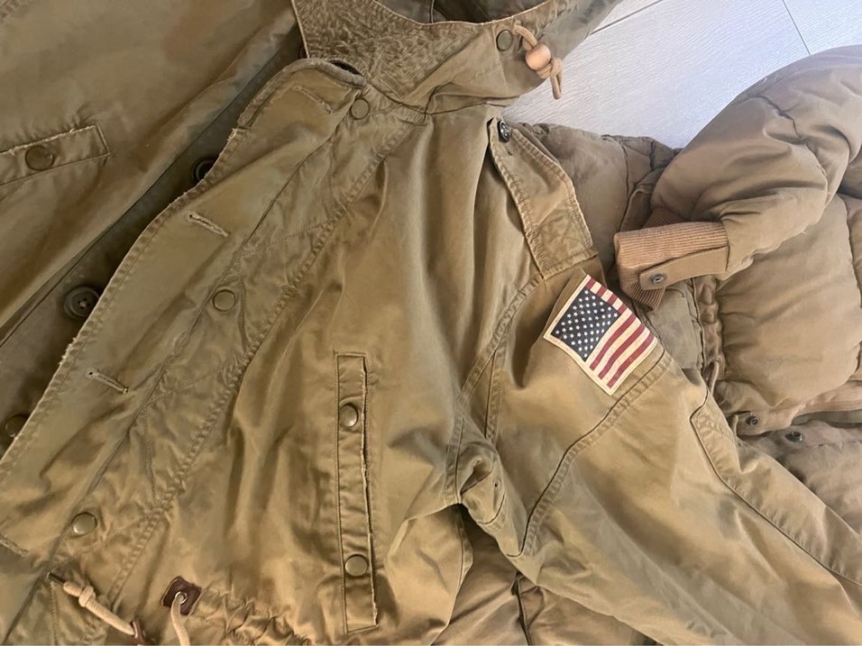 Vintage Erkek Ceket Amerikan Bayrak Rozeti - Görsel 3