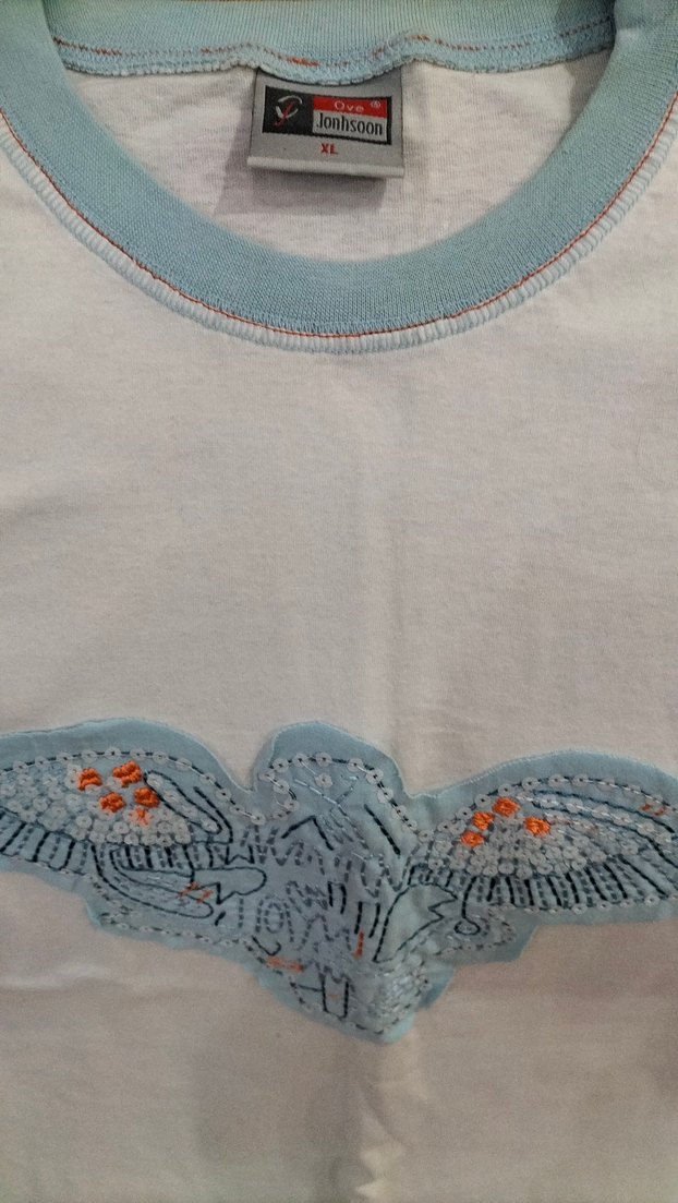 Beyaz Baskılı Bohem Kısa Kollu Hamile Tişörtü - Görsel 2