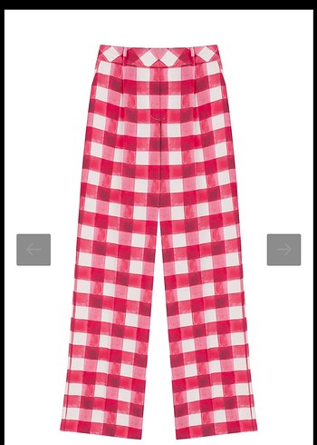 Pembe Pilili Midi Kadın Kumaş Pantolon