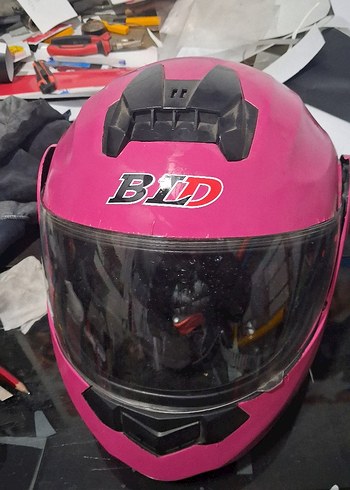 Pembe Baskılı Motosiklet Kaskı - Görsel 2