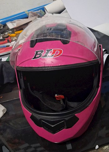 Pembe Baskılı Motosiklet Kaskı - Görsel 5