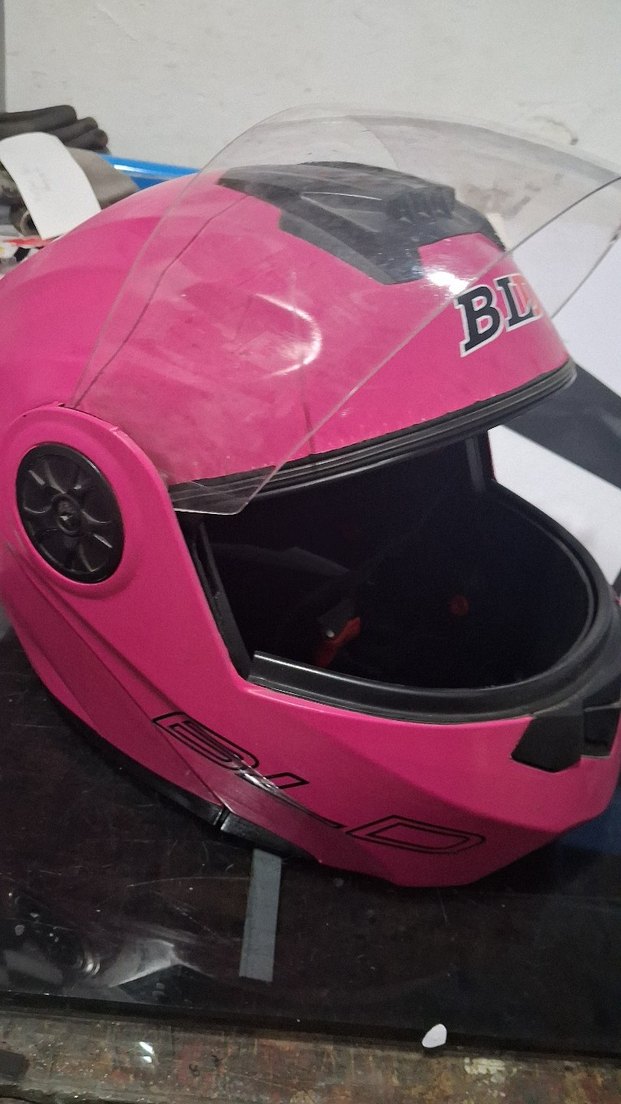 Pembe Baskılı Motosiklet Kaskı - Görsel 3