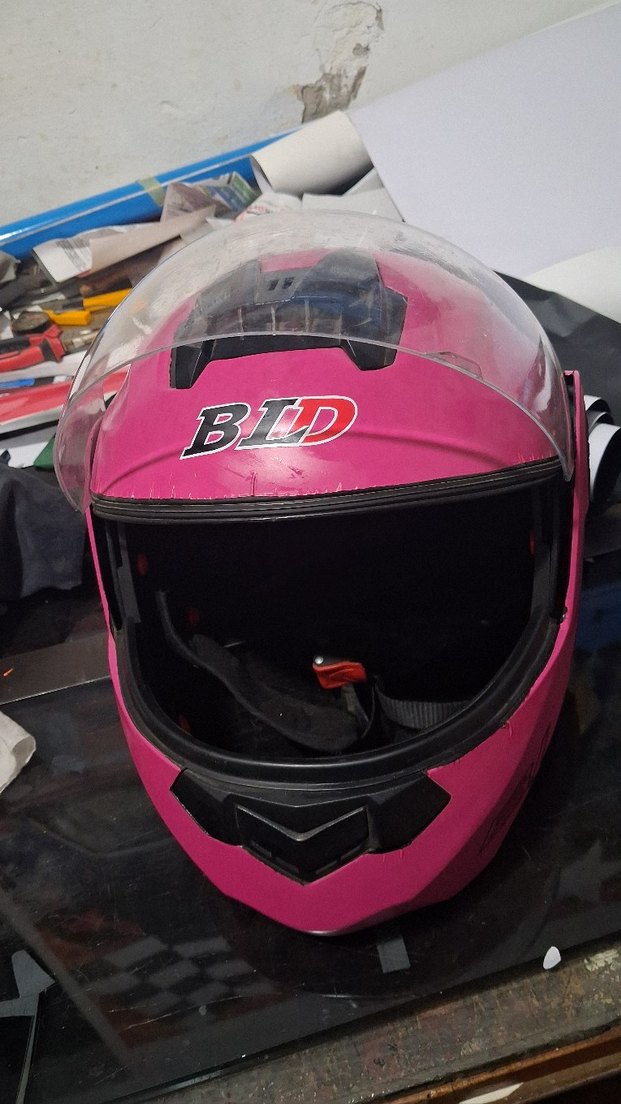 Pembe Baskılı Motosiklet Kaskı - Görsel 5