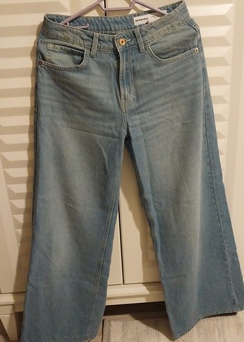 Bershka Genis Paca Dusuk Bel Jeans