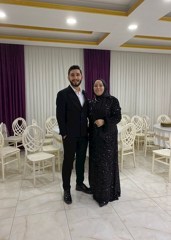 Uzun Siyah Tesettür Abiye Elbise - Görsel 2