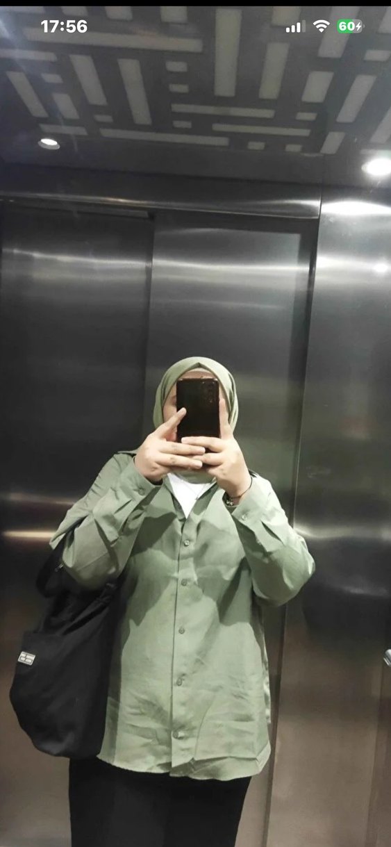 Tesettür haki gömlek - Görsel 2