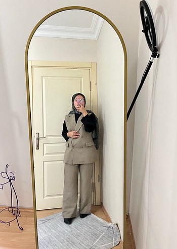 Bej Kadın Keten Blazer Ceket - Görsel 10