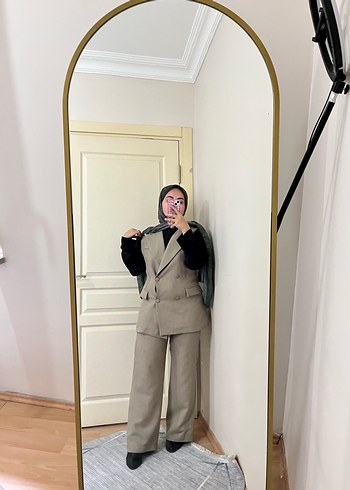 Bej Kadın Keten Blazer Ceket - Görsel 8