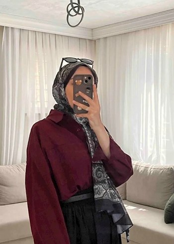 Bordo Kadın gömlek - Görsel 5