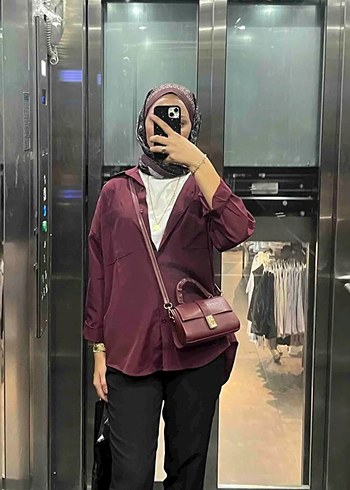 Bordo Kadın gömlek - Görsel 6