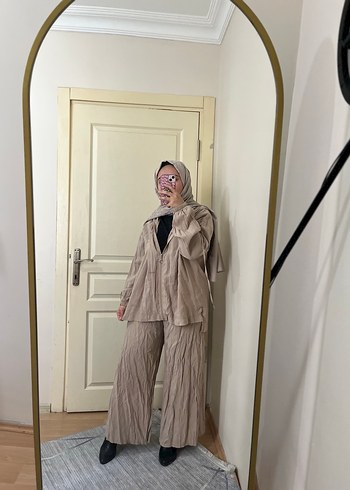 Bej Keten Kadın Takım - Görsel 7