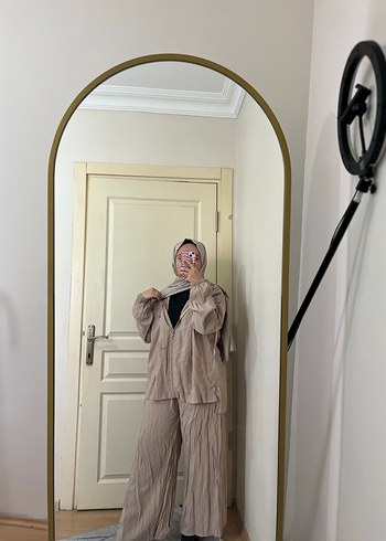 Bej Keten Kadın Takım - Görsel 6