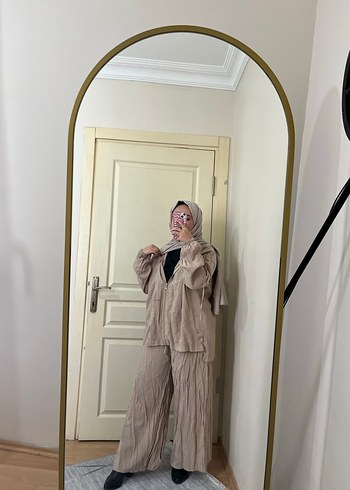 Bej Keten Kadın Takım - Görsel 3