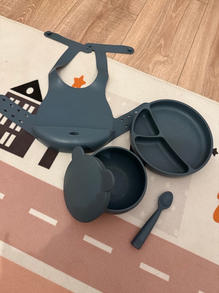 Gri Çocuk Tabak, Çatal ve Bıçak Seti - Görsel 3