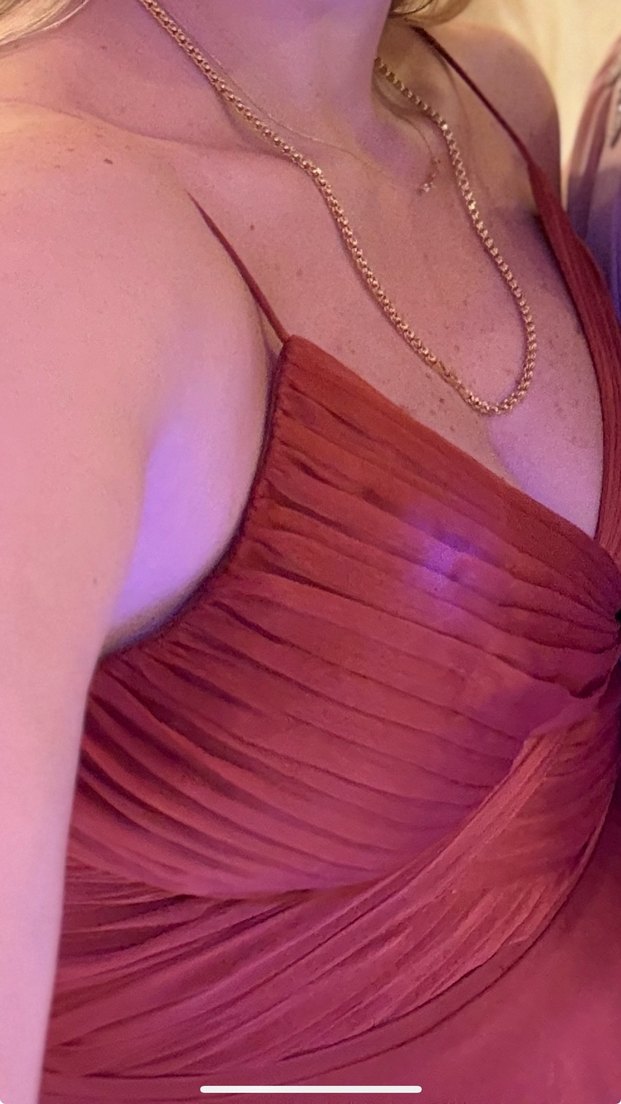 Parlak Kahverengi Drapeli Uzun Abiye Elbise - Görsel 3