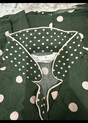 Yeşil Puantiyeli Kadın Pijama Takımı - Görsel 2