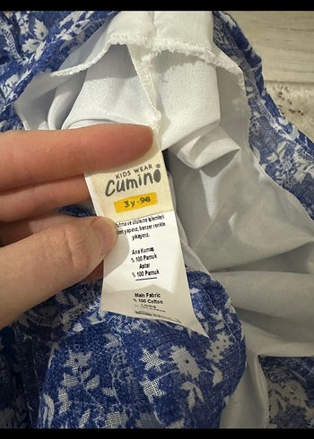 Kız Çocuk Mavi Bağcıklı Bohem Elbise - Görsel 3