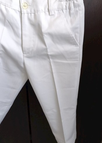Diğer Erkek Çocuk Düz Beyaz Regular Fit Pantolon