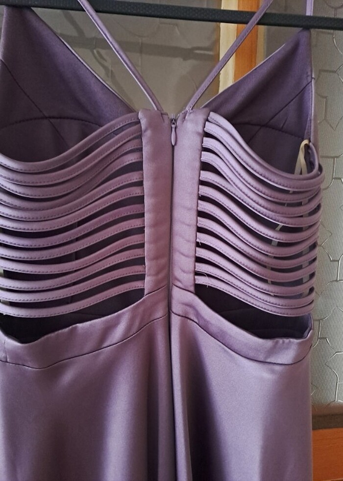 Lila uzun abiye - Görsel 3