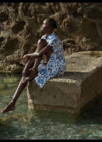 zara orjinal uzun çiçekli  elbise - Görsel 3