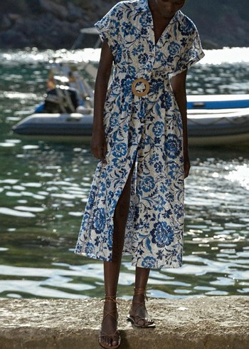 zara orjinal uzun çiçekli  elbise - Görsel 2