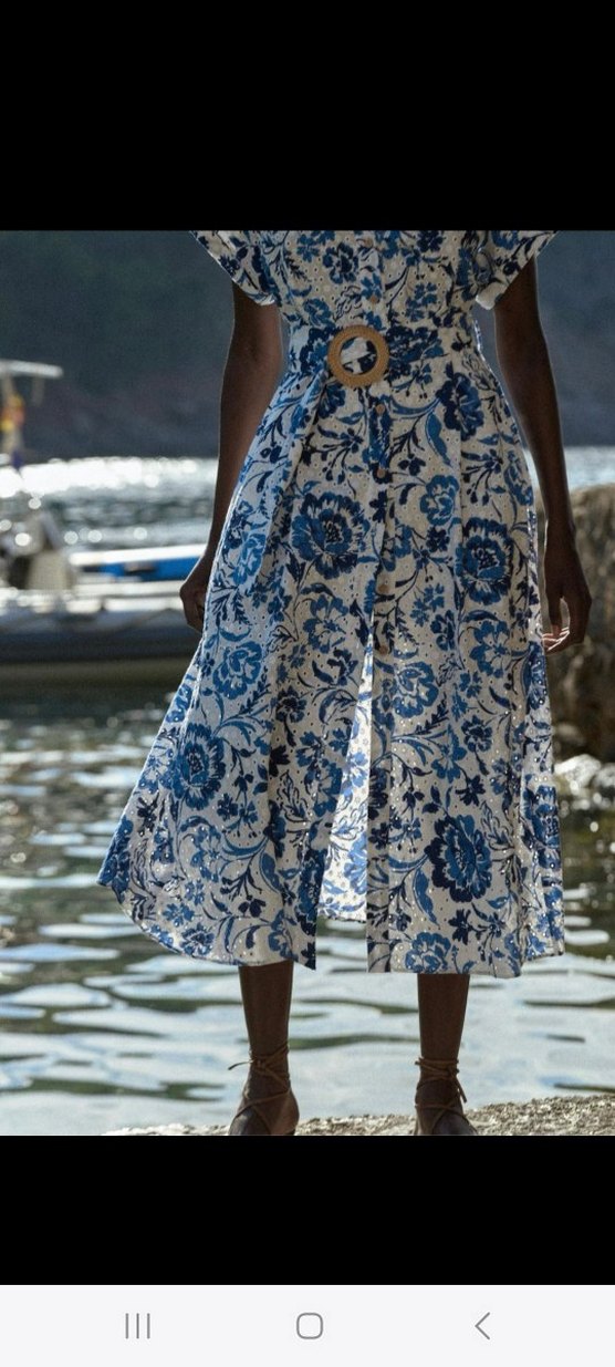 zara orjinal uzun çiçekli  elbise - Görsel 5