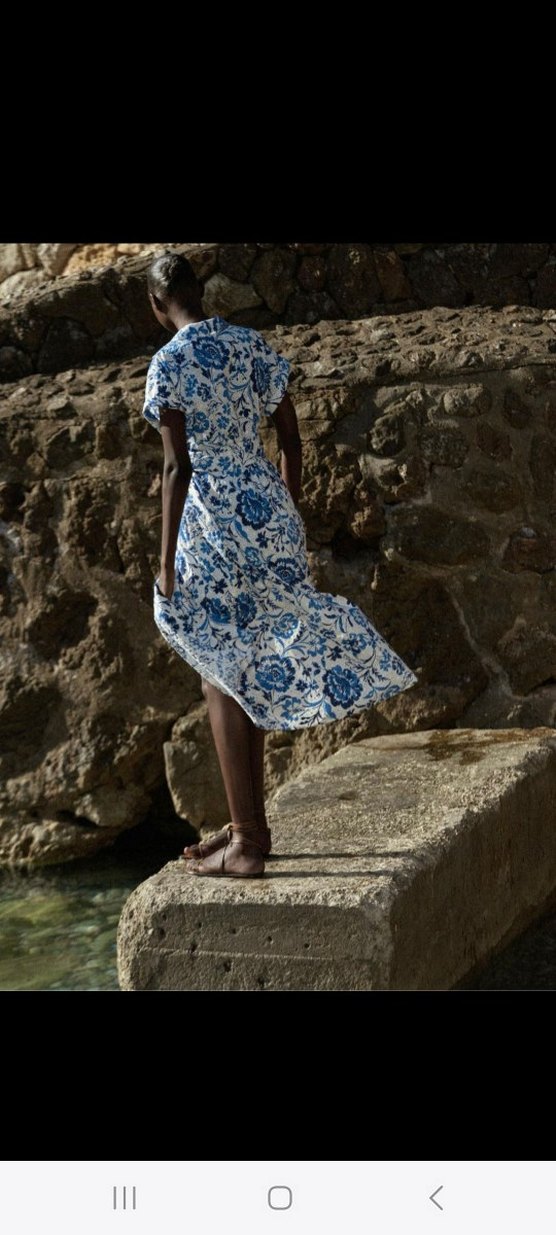 zara orjinal uzun çiçekli  elbise - Görsel 4